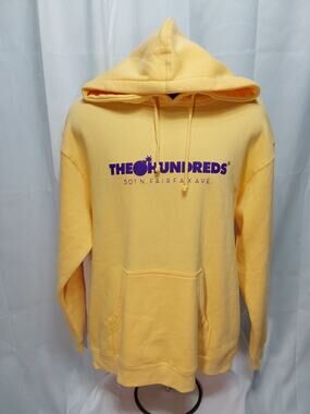 The Hundreds Large Yellow Fairfax Ave. Logo Hoodie #M175